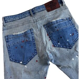 Smugglers Moon Jeans‎ Speak Easy & Tred Carefully Mens 32x32 Paint Distressed
